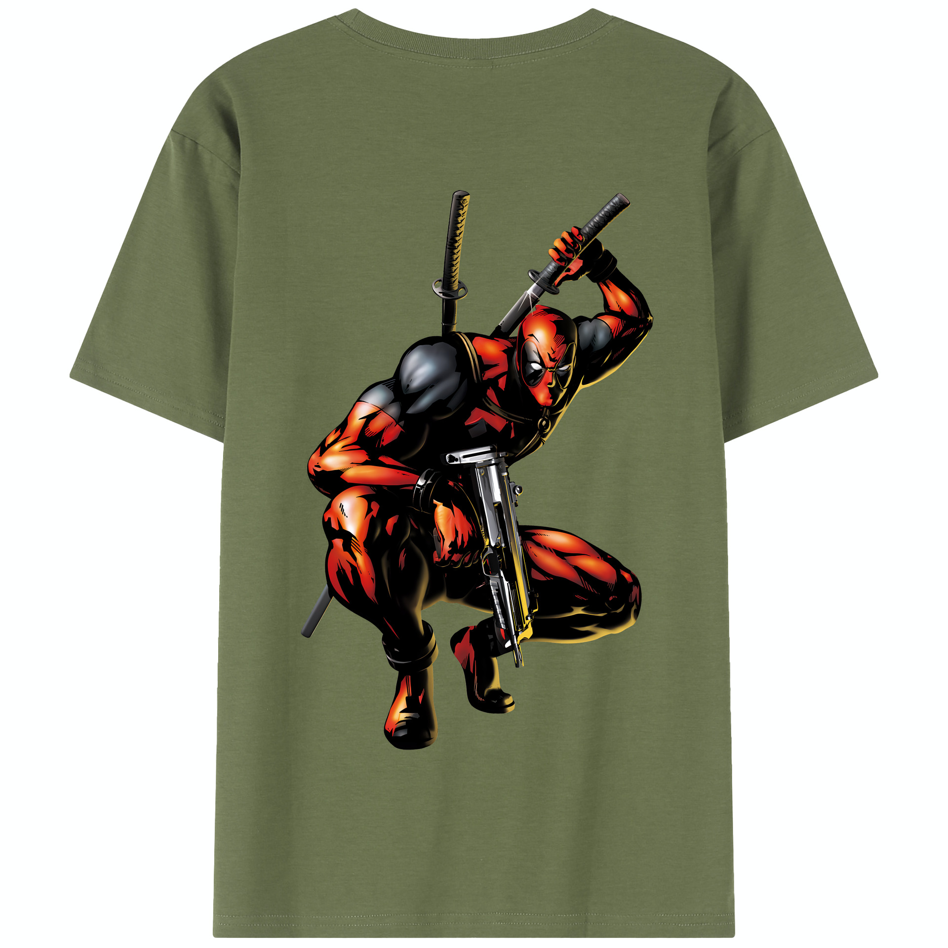 （画像用） Deadpool デッドプール 綿100％半袖Tシャツ（背面プリント）
